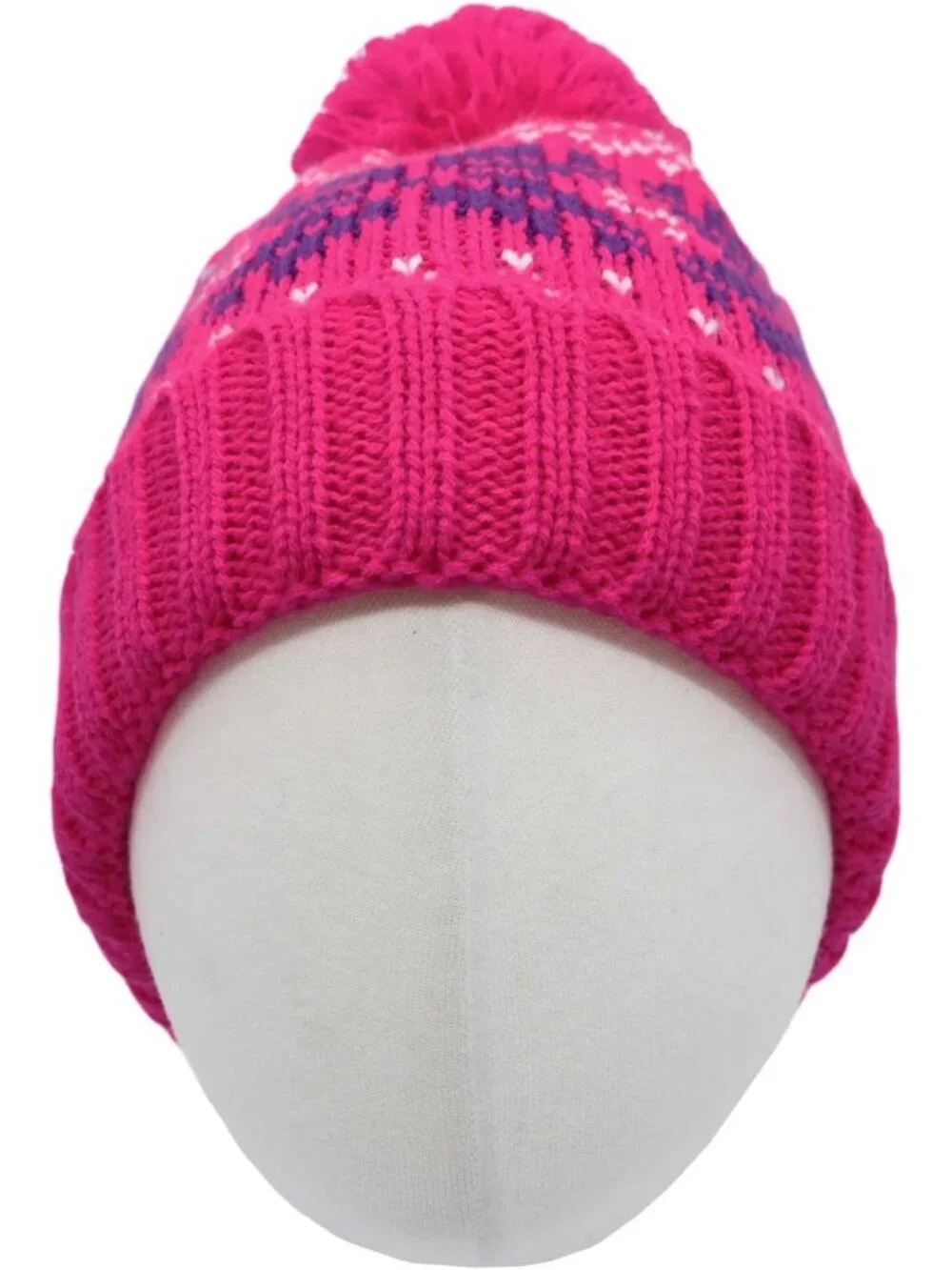 Cozy Knit Nordic Bobble Pom Beanie Hat - Stylish Winter Accessory for Cold
